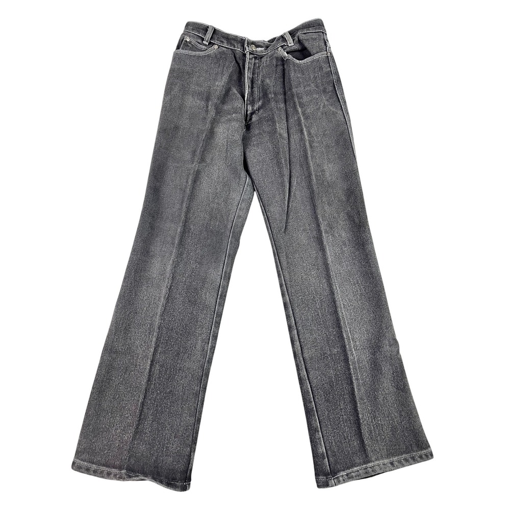 Vintage Stockton of Dallas Jeans Womens 12P Black Contrast Stitch‎ Wide Leg USA
